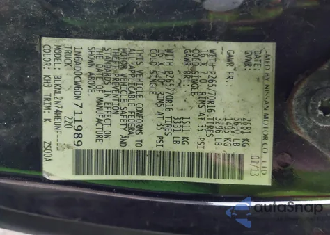 2013 Nissan Frontier Sv из США, поврежденный, VIN 1N6AD0CW6DN711989